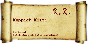 Keppich Kitti névjegykártya